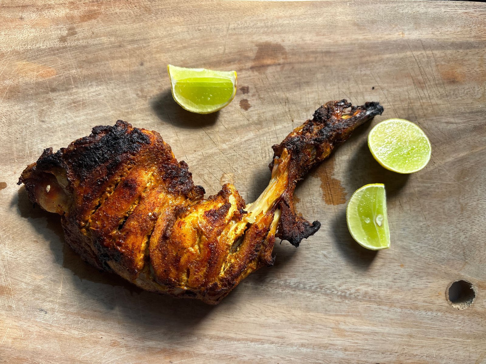 BBQ chicken leg with lime